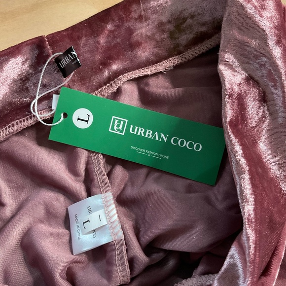 NWT Urban CoCo Women's Vintage Velvet Stretchy Mini Flared Skirt Size L - Picture 5 of 6